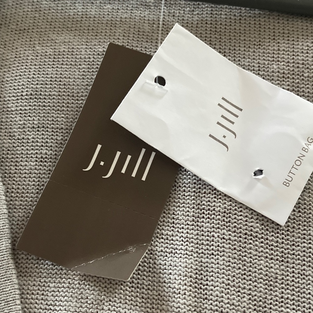 J. Jill women’s 3X draped one button  cardigan zinc gray linen blend New - Picture 4 of 8